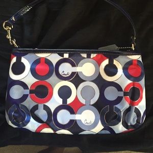 Multicolored coach wristlet new with the tag