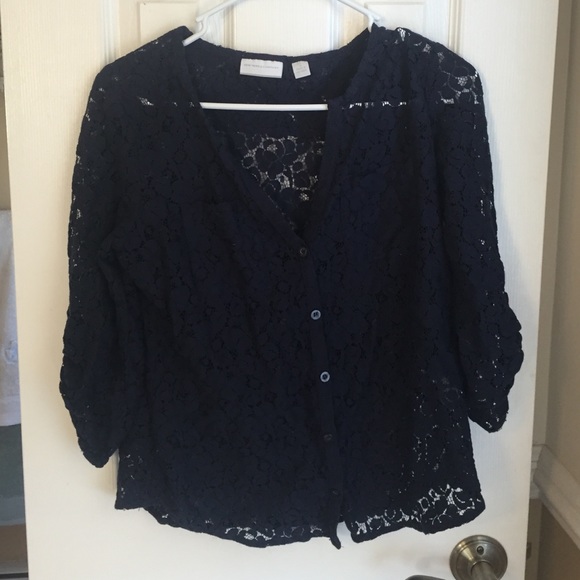 Shear lace button up