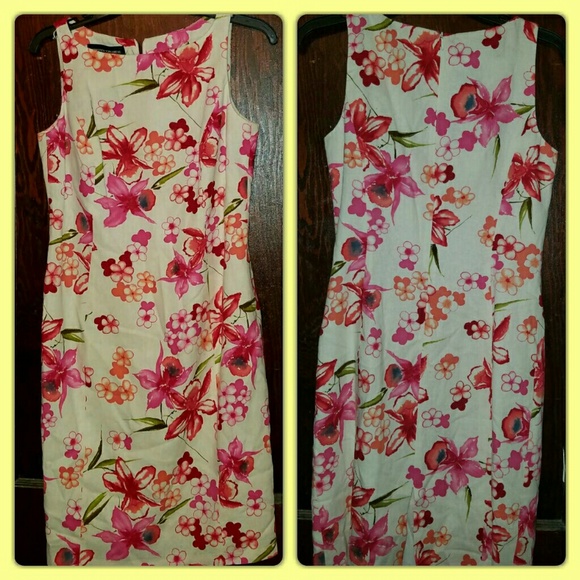 Shift dress with flowers