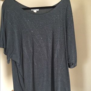 Gray sparkle top
