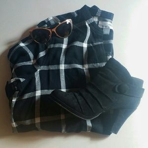 NWT Loose Fitting Plaid Top
