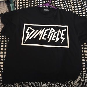 Dimepiece cropped t shirt black
