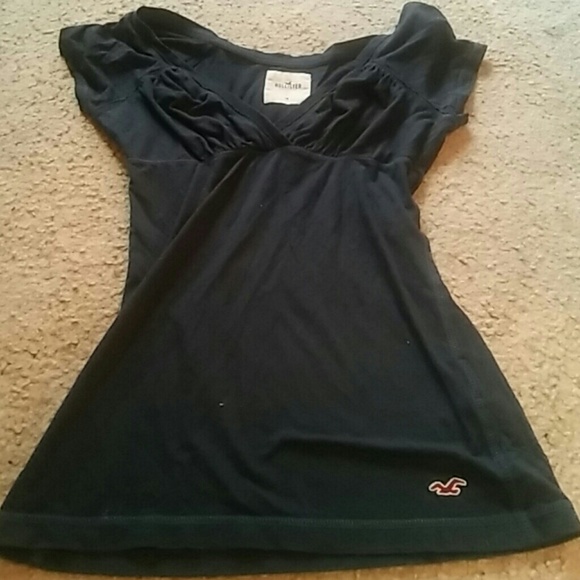 Navy blue low cut shirt