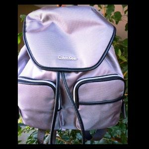 Calvin Klein Gray Parker Ballistic Nylon Backpack