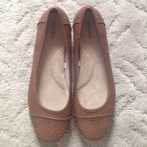 Merona brand studded brown faux leather flats