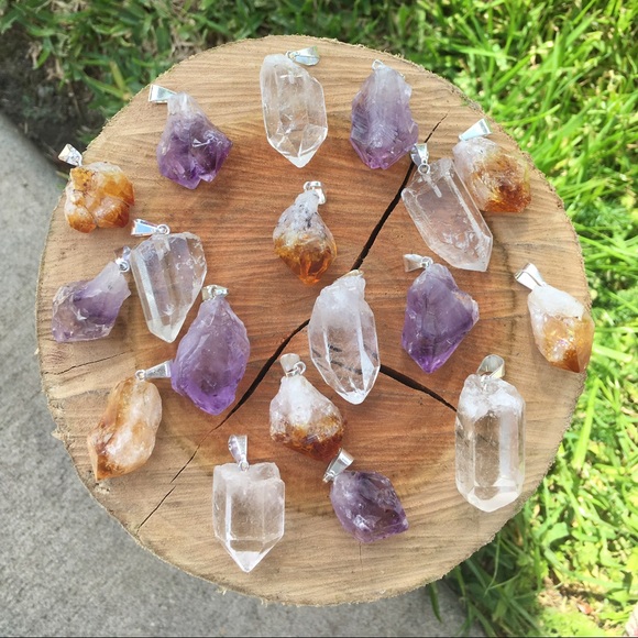 Jewelry - Raw Amethyst, Citrine, OR Quartz Crystal Necklace