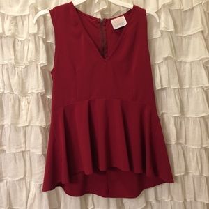 Maroon peplum top