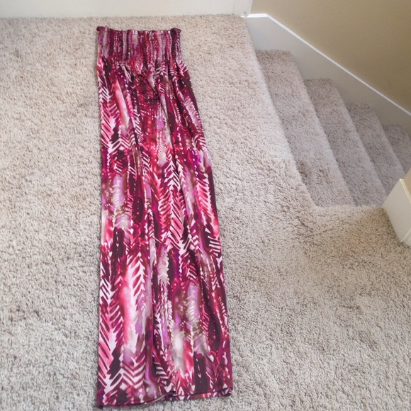 Strapless long summer print  dress