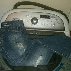 Destressed jeans