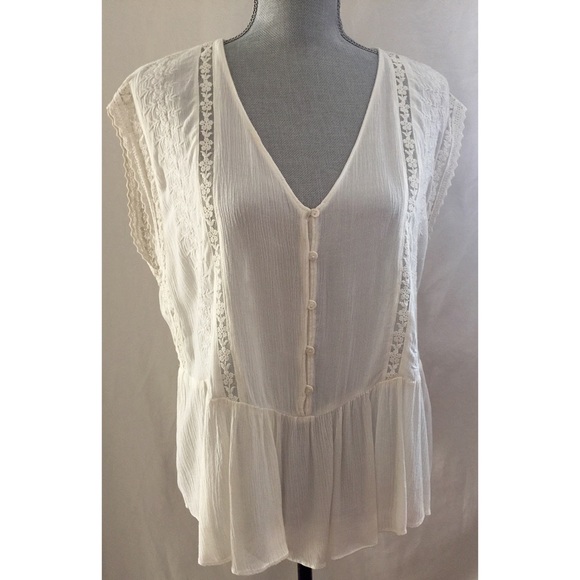 Zara embroidered peplum tank
