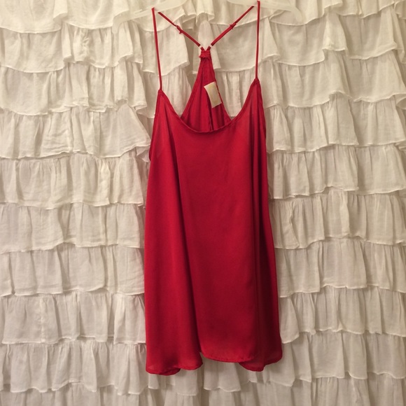 Satin red tank top