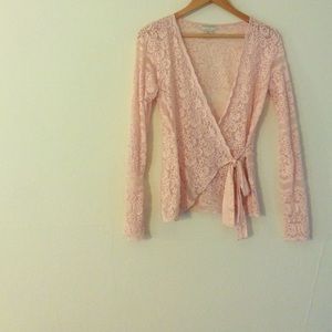 nwot pale pink lace.