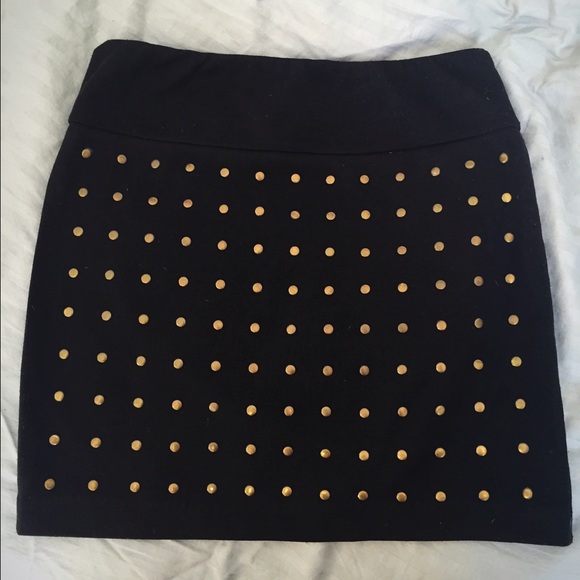 Studded Black Mini Skirt