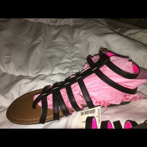 Black strappy sandals!