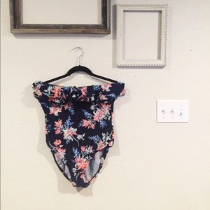 Navy Floral Swimsuit
