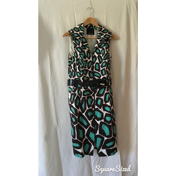 Carlisle Blue and Black Geometric Dress - Picture 1 of 4