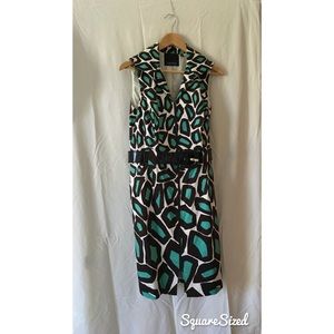 Carlisle Blue and Black Geometric Dress