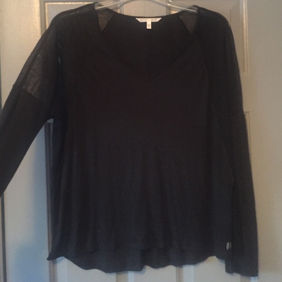 VS black mesh inset long sleeve top