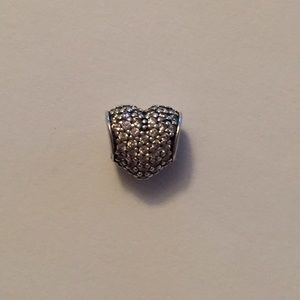 Authentic Pandora "pave heart, pink cz"