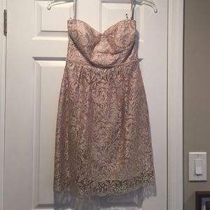 Jenny Yoo Metallic Lace Dress