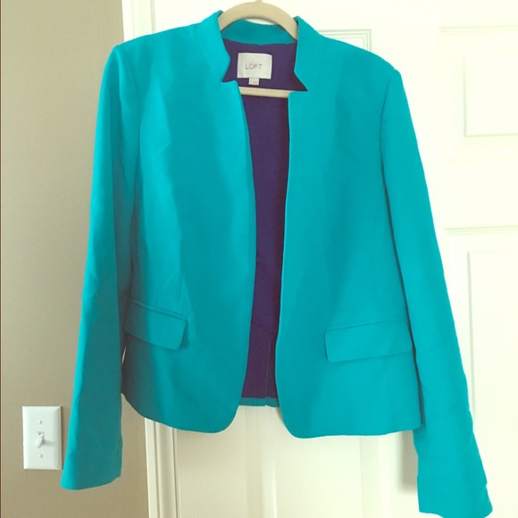 Turquoise blazer from Ann Taylor Loft, size 12
