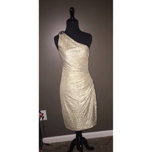 Gorgeous Maggy London Gold Cocktail Dress