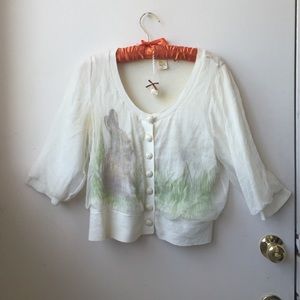 Anthropologie Spring Cardigan with bunny