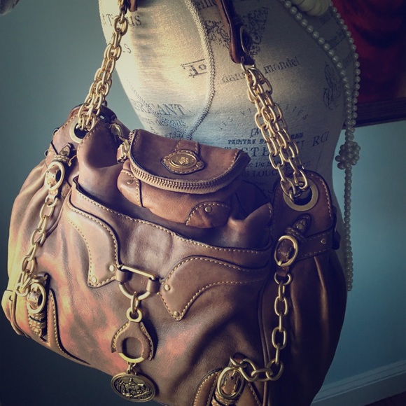 Unique dark beige leather Juicy Couture bag