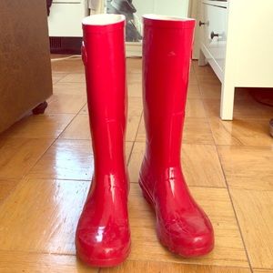 Norty Bright Red Rainboots - Glossy