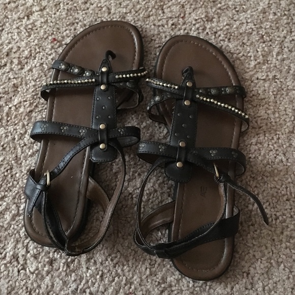 Gold and brown sandals