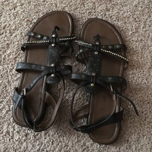 Gold and brown sandals