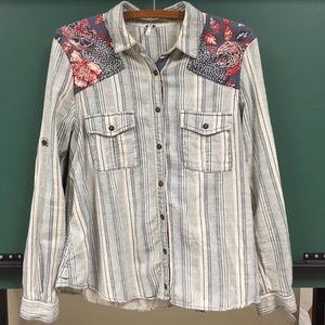 Free People Patterned Button-Down