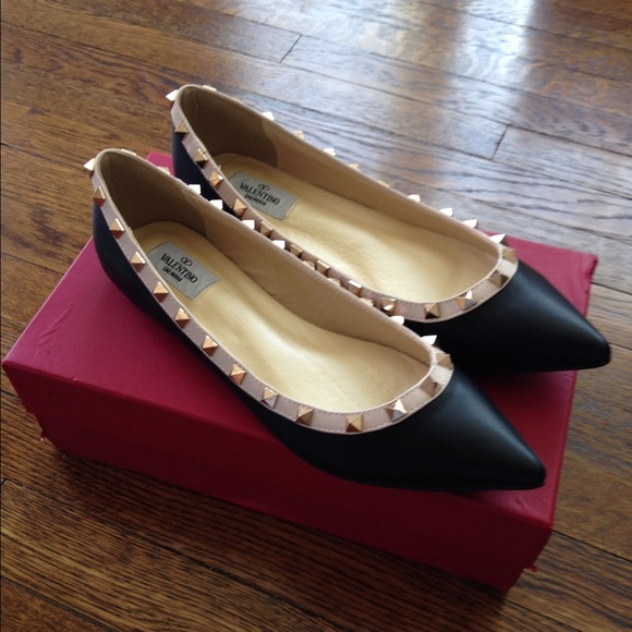 Valentino Rockstud Leather ballerinas