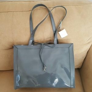 Grey Patent Leather Tote