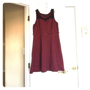Torrid size1x stripped dress. Mesh neckline.