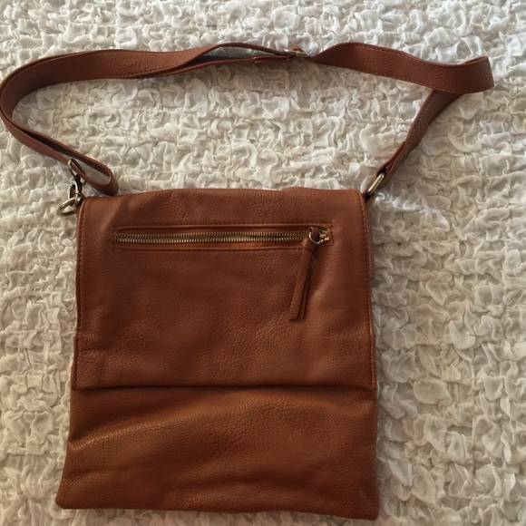 Brown leather cross body bag