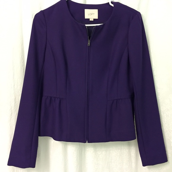 Loft Purple Peplum Blazer