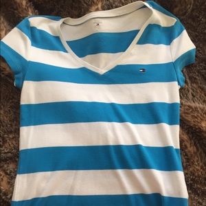 Blue striped shirt