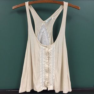 Lacey Embroidered Cropped Tank Top