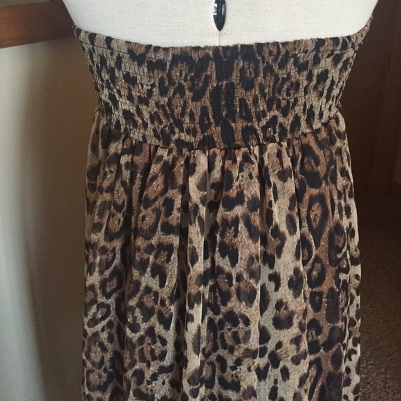 Strapless Cheetah Maxi Dress - Picture 3 of 4