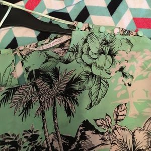 Mint green floral patterned dress