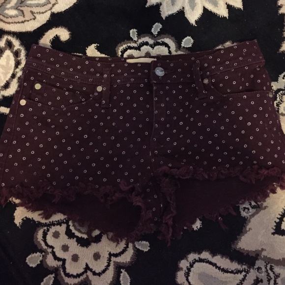 Roxy maroon denim shorts
