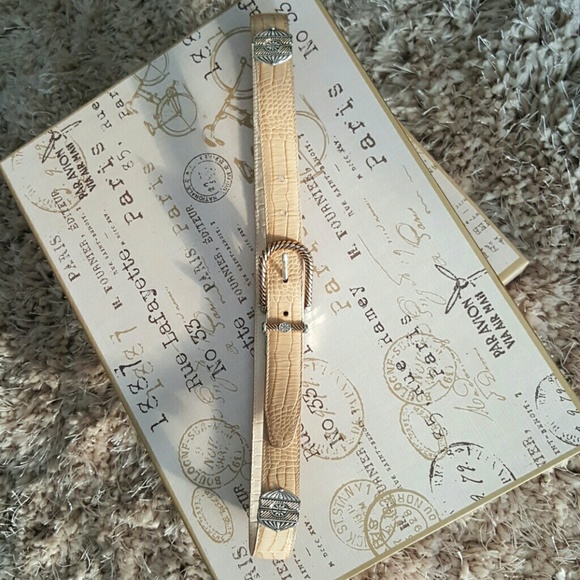 Brighton tan alligator leather belt