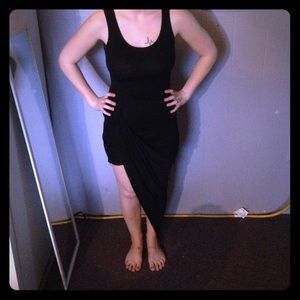 Black tank top asymmetrical dress size small