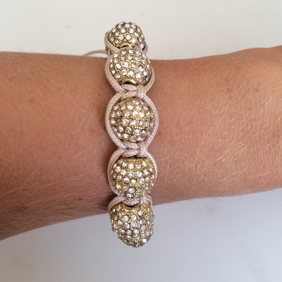 Crystal and gold ball bracelet