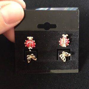 Lady bug earrings