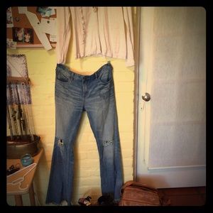 Free people flare leg hippie jeans