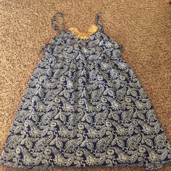 Blue Paisley Pattern Sun Dress