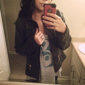 Faux Leather Jacket With Gold Details ⭐️⭐️