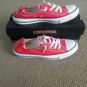 Red slip on converse